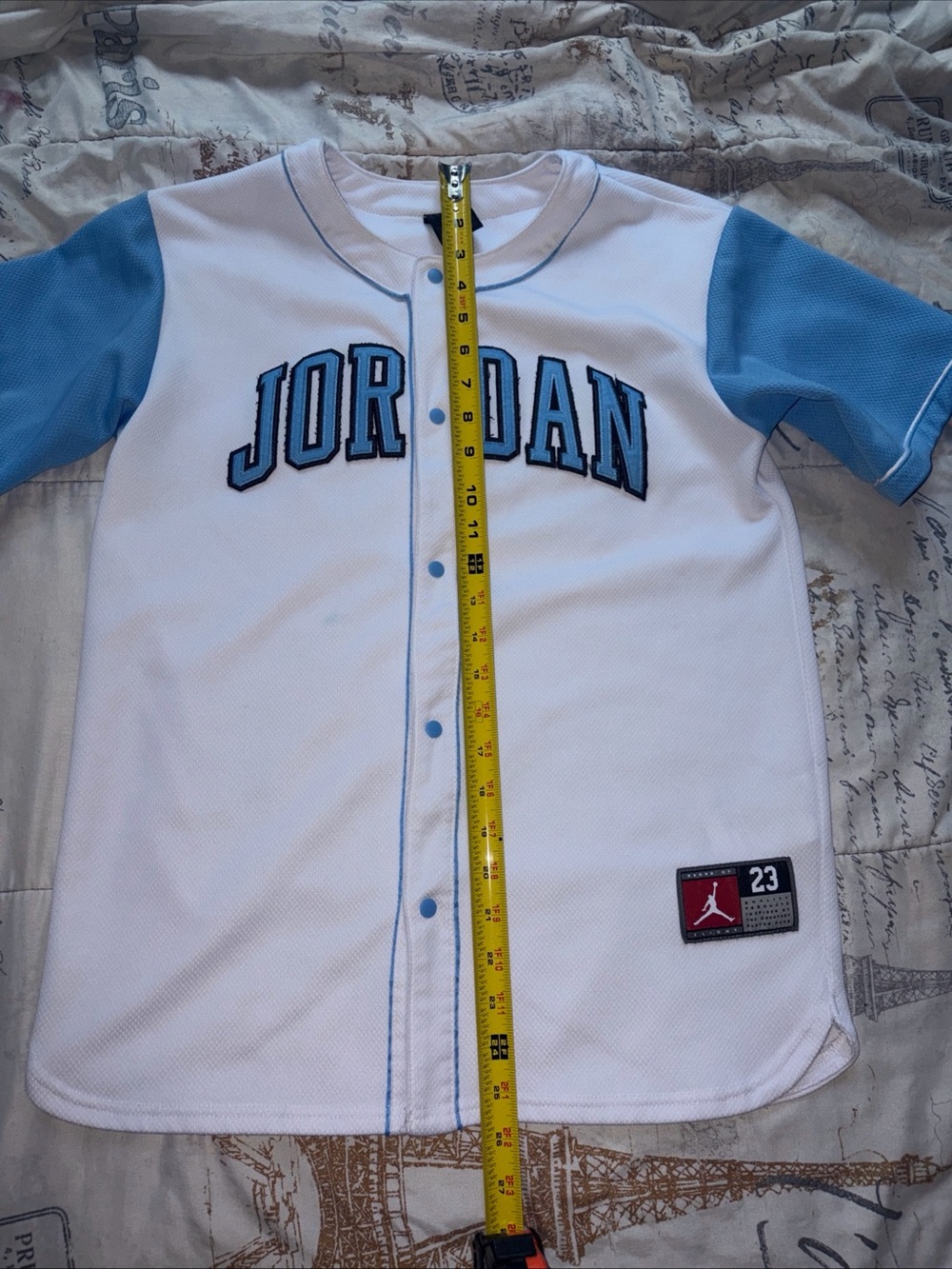 Michael Jordan Youth Jersey Button Up Rare White, Size Medium, #23 Kids Xl-men S